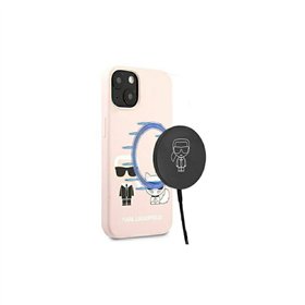 Karl Lagerfeld case for iPhone 13 Pro Max 6,7&quot KLHMP13XSSKCI pink hard case Silicone Karl & Choupette Magsafe