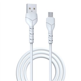 USB cable Devia Kintone microUSB 1.0m white 5V 2.1A