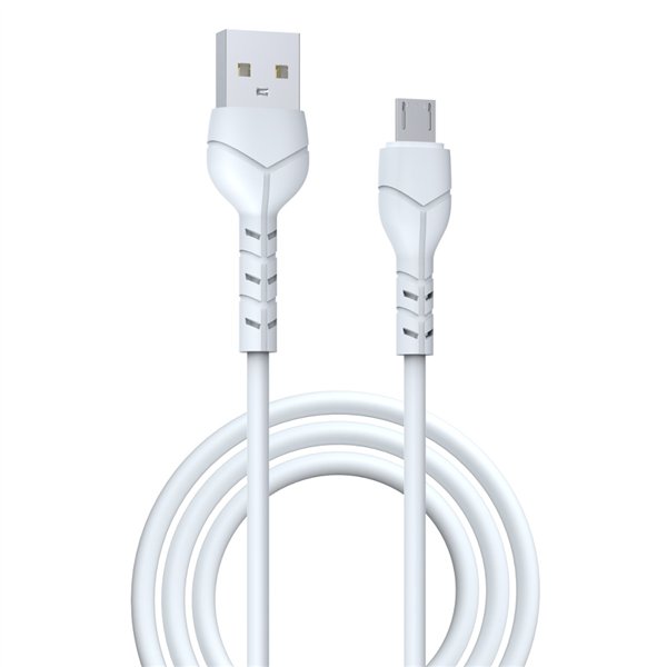 USB cable Devia Kintone microUSB 1.0m white 5V 2.1A