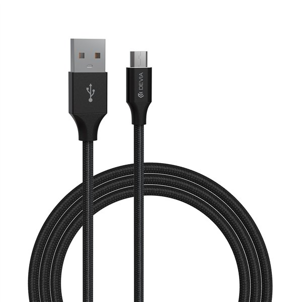 Кабель Devia Gracious EC207 USB - MicroUSB 2,0 м 2,1A чёрный