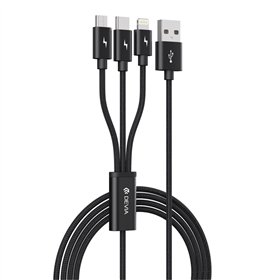 Devia cable 3in1 Gracious EC048 USB - Lightning + USB-C + MicroUSB 1,2 m 3A black