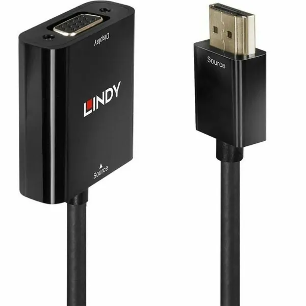 HDMI - VGA adapteris LINDY Juoda 10 cm
