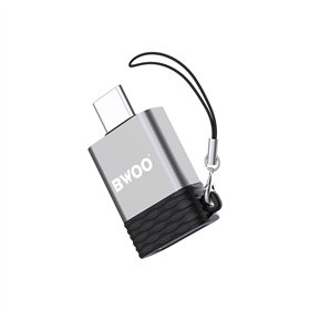 BWOO adapteris USB - USB-C pelēks OTG BZ-35