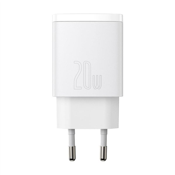 Charger Baseus Compact Quick Charger 20W USB-C/USB-A white CCXJ-B02