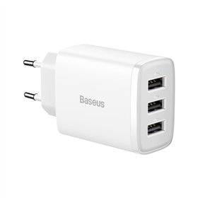 Baseus wall charger Compact 3 x USB white 17w