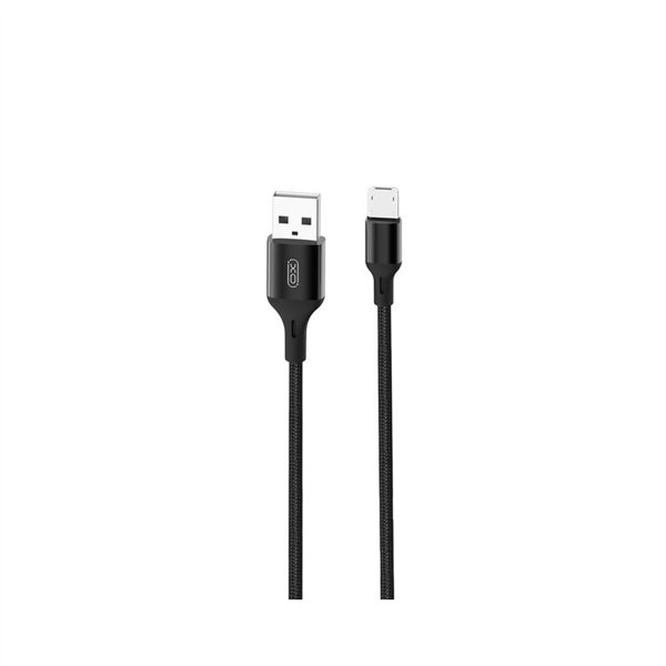 XO laidas NB143 USB - microUSB 1,0 m 2,4A juodas