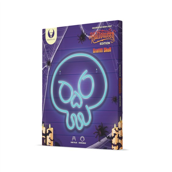 Neona PLEXI LED GRAFFITI SKULL tirkīza FPNE15 Forever Light