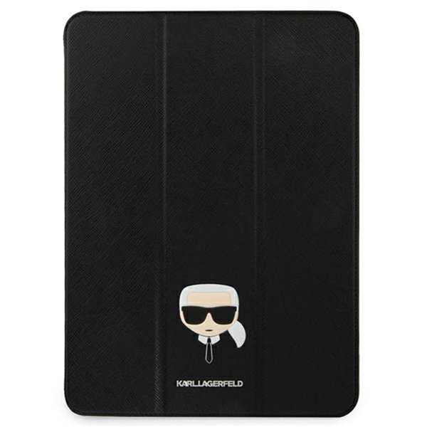 Karl Lagerfeld iPad 12,9" Pro 2021 vāciņš KLFC12OKHK grāmatas vāks melns Saffiano Karl Head