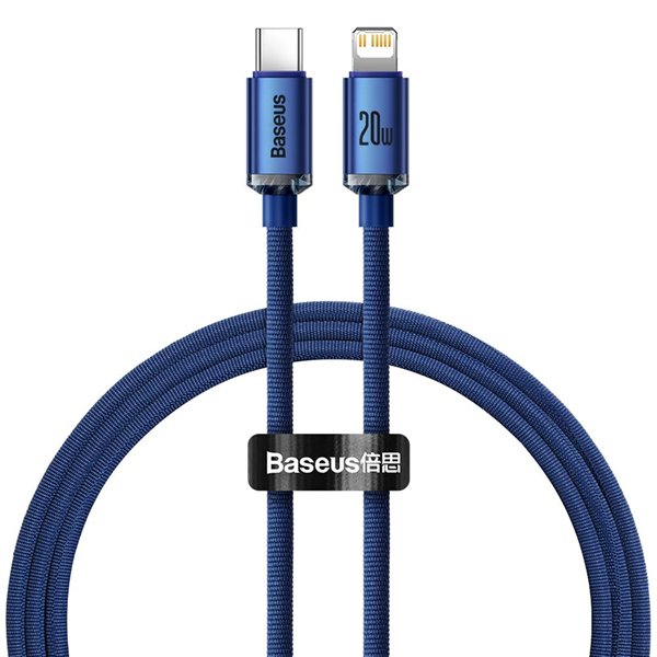 Baseus cable Crystal Shine USB-C - Lightning 1,2 m 20W blue