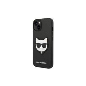 Karl Lagerfeld case for iPhone 14 Pro Max 6,7&quot KLHCP14XSAPCHK black PU Saffiano case with Choupette Head Patch
