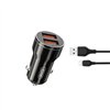 XO car charger CC48 2x USB 2,4A black + USB-C cable