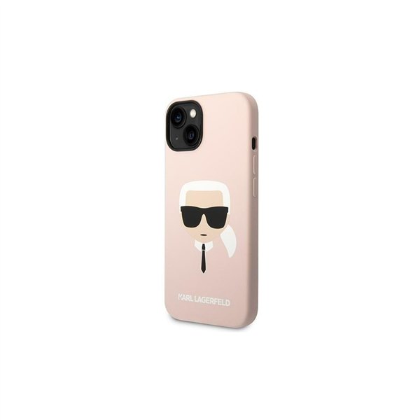 Karl Lagerfeld -suojakuori iPhone 14 Pro Max 6,7":lle KLHMP14XSLKHLP pinkki HC Silicone Karl Head