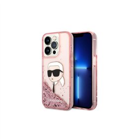 Karl Lagerfeld case for iPhone 14 Pro 6,1&quot KLHCP14LLNKHCP pink hardcase Glitter Karl Head