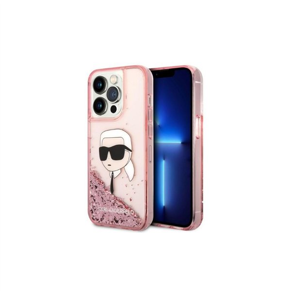 Karl Lagerfeld dėklas, skirtas iPhone 14 Pro Max 6,7 colio, KLHCP14XLNKHCP, rožinis, kietas dėklas, blizgučiais papuoštas Karl H