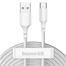 USB A - USB C kabelis Baseus TZCATZJ-02 Balta 1,5 m (2 vnt.)