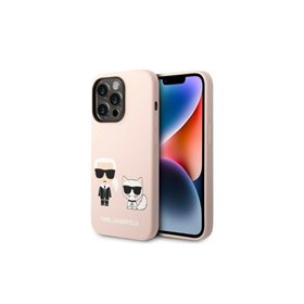 Karl Lagerfeld case for iPhone 14 Pro Max 6,7&quot KLHMP14XSSKCI pink hard case Magsafe Liq Silicone Karl & Choupette