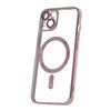 Spalvotas chromuotas „Mag“ dėklas, skirtas „iPhone 14 6,1“ rožinio aukso spalvos