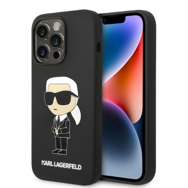 Karl Lagerfeld iPhone 14 Pro 6.1" KLHCP14LSNIKBCK -suojakuori, musta, silikoninen NFT-suojakuori.