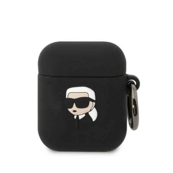 Karl Lagerfeld maciņš Airpods 1/2 KLA2RUNIKK melns 3D silikona NFT Karl