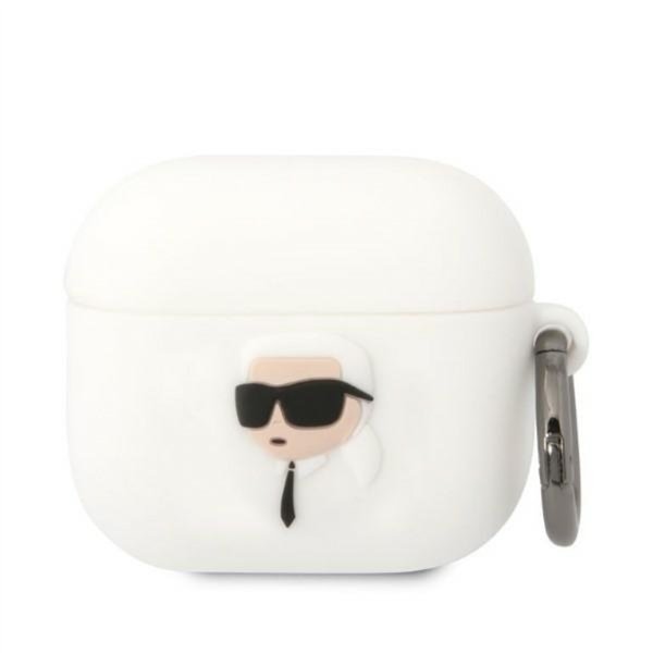Karl Lagerfeld Airpods 3 dėklas KLA3RUNIKH, baltas 3D silikoninis NFT Karl