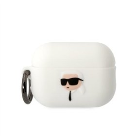 Karl Lagerfeld maciņš Airpods Pro 2 austiņām KLAP2RUNIKH balts 3D silikona NFT Karl