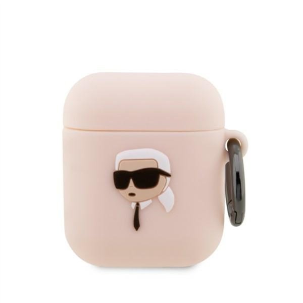 Karl Lagerfeld maciņš Airpods 1/2 austiņām KLA2RUNIKP balts 3D silikona NFT Karl