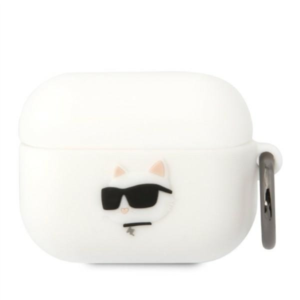 Karl Lagerfeld maciņš Airpods Pro austiņām KLAPRUNCHH balts 3D silikona NFT Karl