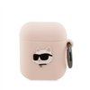 Karl Lagerfeld dėklas, skirtas Airpods 1 / 2, KLA2RUNCHP, rožinis, 3D silikoninis NFT Karl