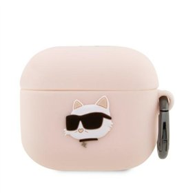 Karl Lagerfeld Airpods 3 dėklas KLA3RUNCHP rožinis 3D silikoninis NFT Karl