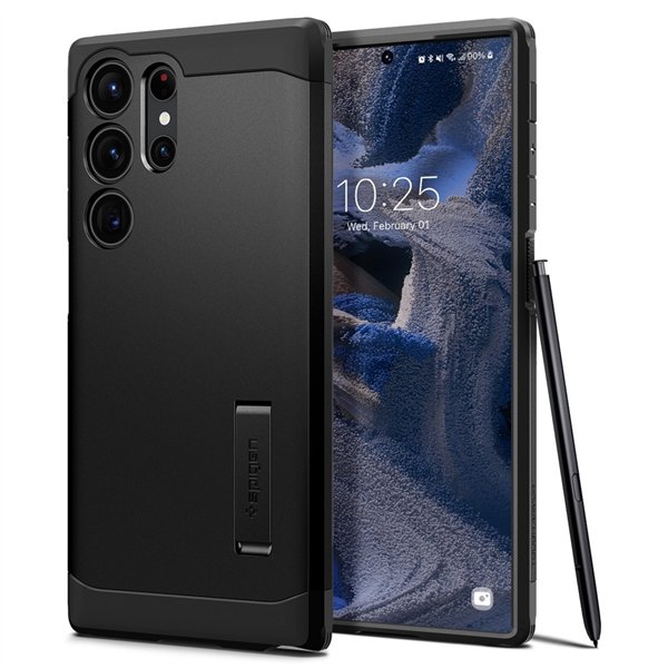 „Spigen Tough Armor“ dėklas, skirtas „Samsung Galaxy S23 Ultra“, juodas
