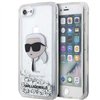 Karl Lagerfeld -suojakuori iPhone 7 / 8 / SE:lle KLHCI8LNKHCH hopeinen HC Liquid Glitter NFT Karl's Head