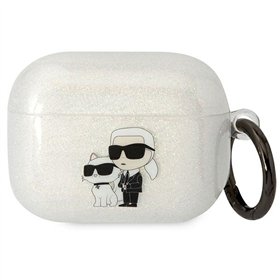 Karl Lagerfeld case for Airpods Pro KLAPHNKCTGT transparentne Gliter Karl & Choupette