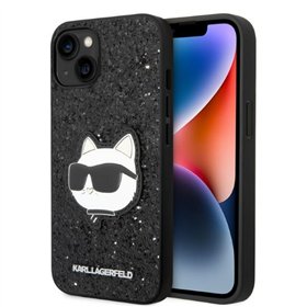 Karl Lagerfeld case for iPhone 14 Plus 6,7&quot KLHCP14MG2CPK black hardcase Glitter Choupette Patch