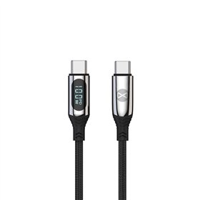 Кабель Forever LCD USB-C - USB-C 1,0 м 100 Вт черный