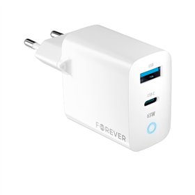 Зарядное устройство Forever TC-06-65AC GaN PD QC 1x USB-C 1x USB 65 Вт, белое