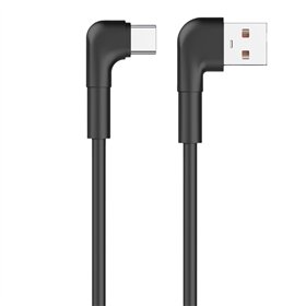Maxlife MXUC-09 leņķa kabelis USB - USB-C 1,0 m 3A melns