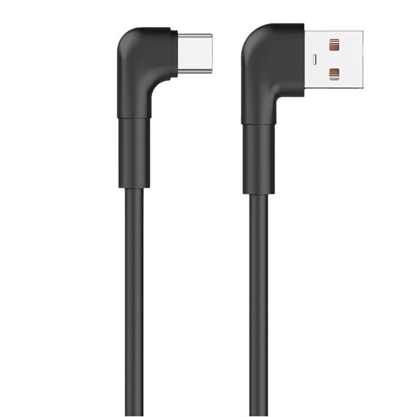Maxlife MXUC-09 leņķa kabelis USB - USB-C 1,0 m 3A melns