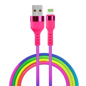 Setty USB - Lightning kabelis 1,2 m 2,1A KNA-L-1.22.113 varavīksnes krāsā