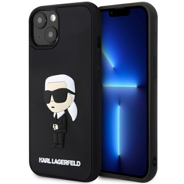 Karl Lagerfeld case for iPhone 14 Plus 6,7" KLHCP14M3DRKINK black harcase Saffiano Mono Patch Ikonik NFT