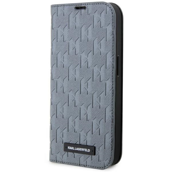Karl Lagerfeld case for iPhone 14 Pro 6,1" KLBKP14LSAKLHPG silver BT Saffiano Mono
