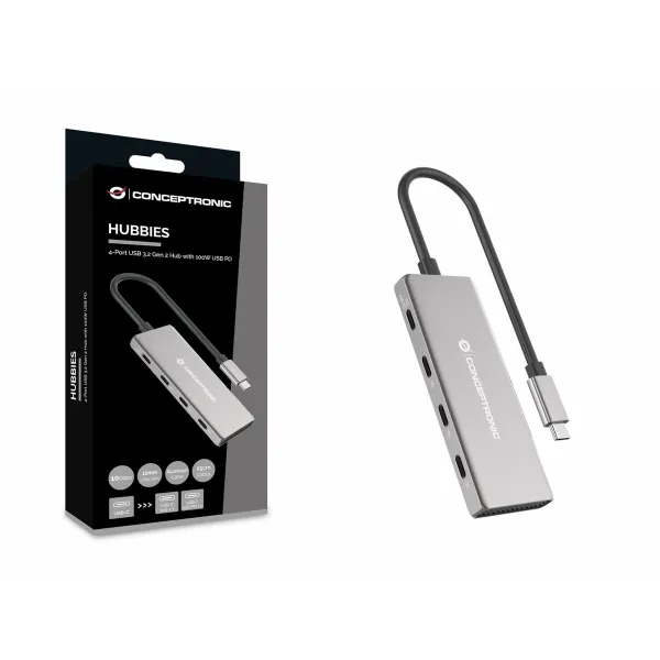 USB-jaotur Conceptronic 110519607101 Hõbedane
