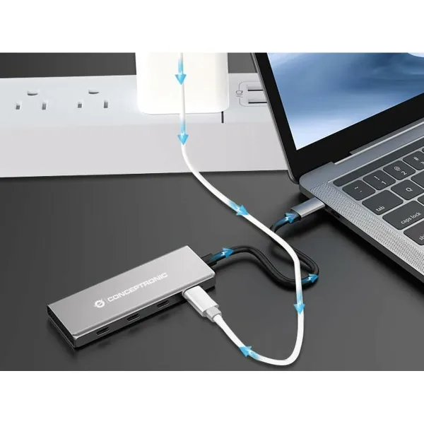 USB-jaotur Conceptronic 110519607101 Hõbedane