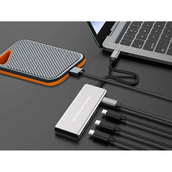 USB-jaotur Conceptronic 110519607101 Hõbedane