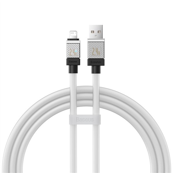 Baseus CoolPlay USB-Lightning-kaapeli 1m 2,4A valkoinen