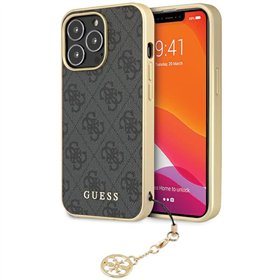 Guess case for iPhone 14 Pro 6,7&quot GUHCP14XGF4GGR grey HC PU 4G Charm