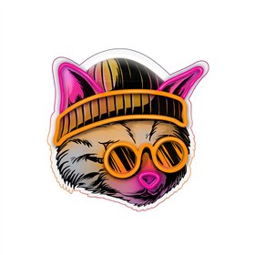 Neon ART LED CAT DRAEMER monivärinen FLA04 Forever Light