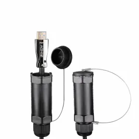 Baseus laidas Bright Mirror 2 3w1 USB - micro USB + Lightning + USB-C 1,1m 100W juodas ištraukiamas