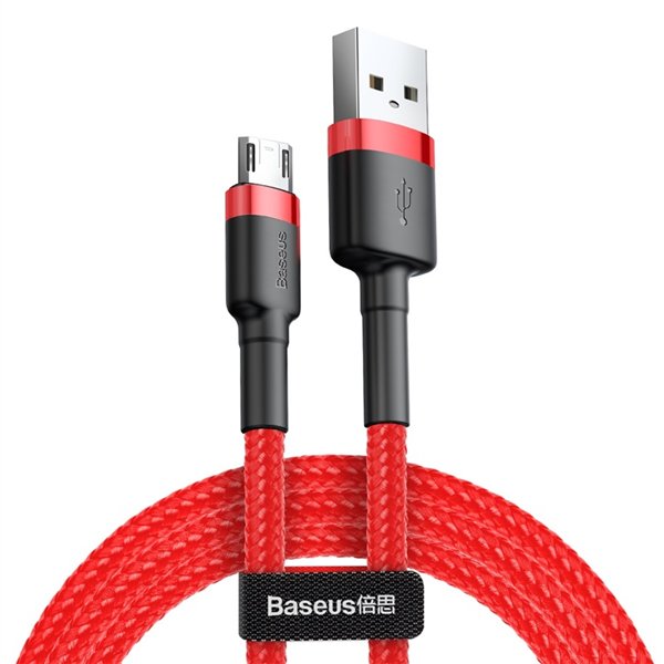 Baseus kabelis Cafule USB - micro USB 1,0m 2,4A raudonas