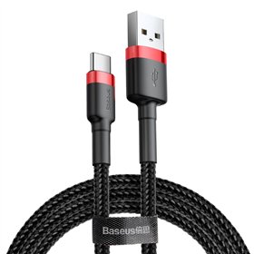 Baseus kabelis Cafule USB - USB-C 0,5m 3A sarkanmelns