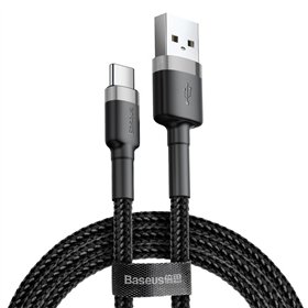 Baseus kabelis Cafule USB - USB-C 3m 2A pelēkmelns